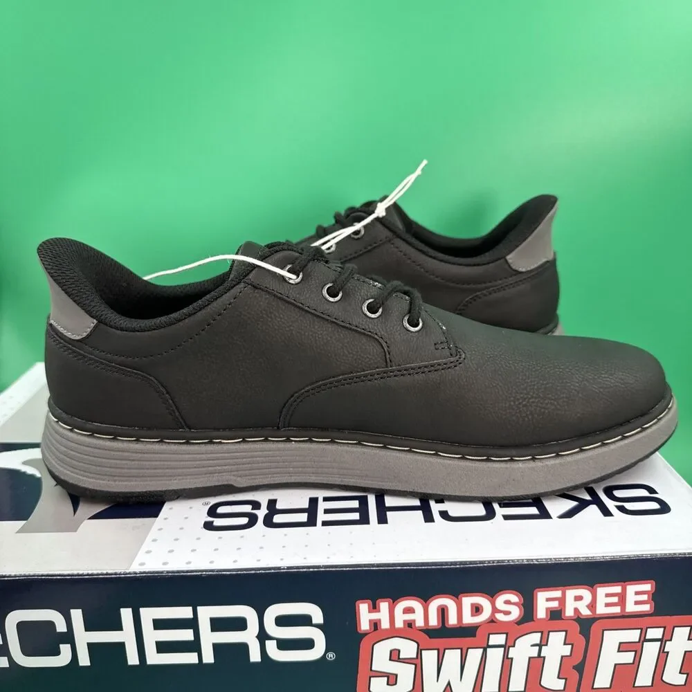 Skechers Hands Free Swift Fit Men’s 8.5 Black Waterproof Casual Lace Sneakers